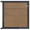 Hot C-Wood Tuinpoort aluminium antraciet frame Modular - composiet bruin gevlamd (90 x 90 cm)