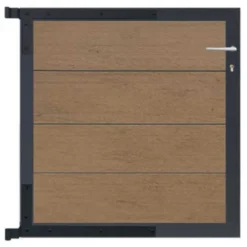 Hot C-Wood Tuinpoort aluminium antraciet frame Modular - composiet bruin gevlamd (90 x 90 cm)