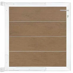C-Wood Tuinpoort aluminium wit frame Modular - composiet bruin gevlamd (90 x 90 cm)