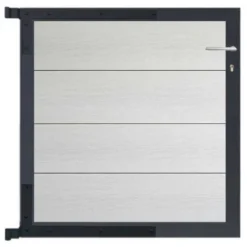 Clearance C-Wood Tuinpoort aluminium antraciet frame Modular - composiet wit (90 x 90 cm)