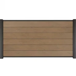 Discount C-Wood Zelfbouw schutting composiet Mix & Match bruinvlam - antraciet alu accessoires (180 x 90 cm)