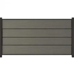 New C-Wood Zelfbouw schutting composiet Modular co-ex grijs - antraciet alu accessoires (180 x 97 cm)
