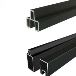 New C-Wood Zelfbouw schutting composiet Modular co-ex grijs - antraciet alu accessoires (180 x 97 cm)