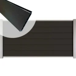 Clearance C-Wood Zelfbouw schutting composiet Mix & Match antraciet - blank alu accessoires (180 x 90 cm)