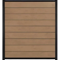 Clearance C-Wood Zelfbouw schutting composiet Modular teak - zwart alu accessoires (180 x 200 cm)