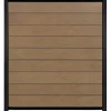 Clearance C-Wood Zelfbouw schutting composiet Modular bruin gevlamd - zwart alu accessoires (180 x 200 cm)