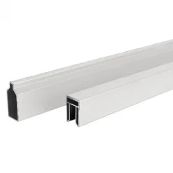 Hot C-Wood Zelfbouw schutting composiet Rhombus Double grijs - wit alu accessoires (180 x 200 cm)