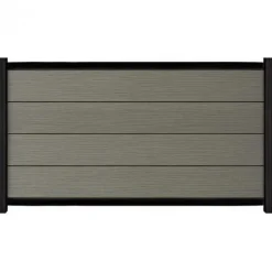 C-Wood Zelfbouw schutting composiet Modular co-ex grijs - zwart alu accessoires (180 x 97 cm)