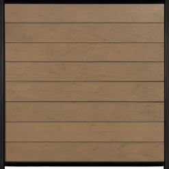 Hot C-Wood Zelfbouw schutting composiet Modular bruin gevlamd - zwart alu accessoires (180 x 180 cm)