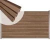 New C-Wood Zelfbouw schutting composiet Rhombus Triple bruin gevlamd - blank alu accessoires (180 x 90 cm)