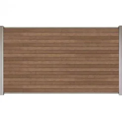New C-Wood Zelfbouw schutting composiet Rhombus Triple bruin gevlamd - blank alu accessoires (180 x 90 cm)