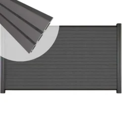 Clearance C-Wood Zelfbouw schutting composiet Rhombus Triple rock grey - antraciet alu accessoires (180 x 90 cm)