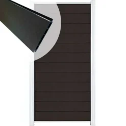 Sale C-Wood Zelfbouw schutting composiet Mix & Match antraciet - wit alu accessoires (90 x 180 cm)