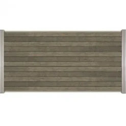 Best C-Wood Zelfbouw schutting composiet Rhombus Double grijs - blank alu accessoires (180 x 90 cm)