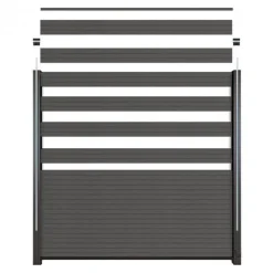 New C-Wood Zelfbouw schutting composiet Rhombus Triple rock grey - zwart alu accessoires (180 x 180 cm)