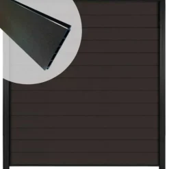 Best C-Wood Zelfbouw schutting composiet Mix & Match antraciet - zwart alu accessoires (180 x 200 cm)