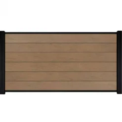 Discount C-Wood Zelfbouw schutting composiet Mix & Match bruinvlam - zwart alu accessoires (180 x 90 cm)