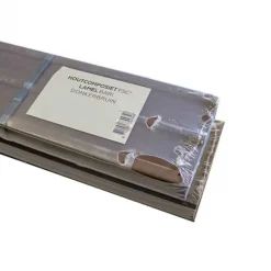 Outlet C-Wood Zelfbouw schutting composiet Bari donkerbruin met blank alu accessoires (180 x 123 cm)