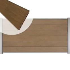 Clearance C-Wood Zelfbouw schutting composiet Mix & Match bruinvlam - blank alu accessoires (180 x 90 cm)