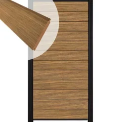 Clearance C-Wood Zelfbouw schutting hardhout Mix & Match Thermo Fraké - zwart alu accessoires (90 x 180 cm)