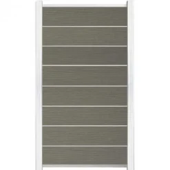 New C-Wood Zelfbouw schutting composiet Modular co-ex grijs - wit alu accessoires (90 x 180 cm)