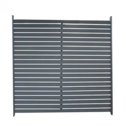 New C-Wood Zelfbouw schutting composiet Louvre donker antraciet met antraciet alu accessoires (180 x 180 cm)