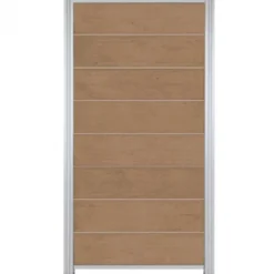 New C-Wood Zelfbouw schutting composiet Modular teak - blank alu accessoires (90 x 180 cm)