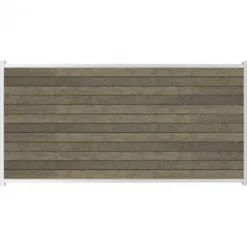 New C-Wood Zelfbouw schutting composiet Rhombus Double grijs - wit alu accessoires (180 x 90 cm)