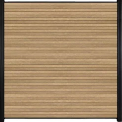 C-Wood Zelfbouw schutting composiet Rhombus Triple teak - zwart alu accessoires (180 x 200 cm)