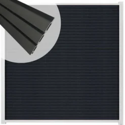 Online C-Wood Zelfbouw schutting composiet Rhombus Triple antraciet - wit alu accessoires (180 x 200 cm)