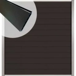 Online C-Wood Zelfbouw schutting composiet Mix & Match antraciet - blank alu accessoires (180 x 200 cm)