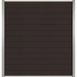 Online C-Wood Zelfbouw schutting composiet Mix & Match antraciet - blank alu accessoires (180 x 200 cm)
