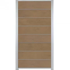 Best C-Wood Zelfbouw schutting composiet Modular bruin gevlamd - blank alu accessoires (90 x 180 cm)