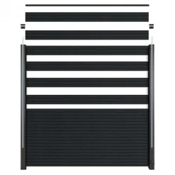 C-Wood Zelfbouw schutting composiet Rhombus Triple antraciet - zwart alu accessoires (180 x 180 cm)