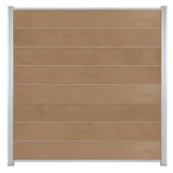 New C-Wood Zelfbouw schutting composiet Modular teak - blank alu accessoires (180 x 180 cm)