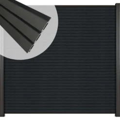 C-Wood Zelfbouw schutting composiet Rhombus Triple antraciet - antraciet alu accessoires (180 x 180 cm)