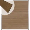 Sale C-Wood Zelfbouw schutting composiet Mix & Match bruinvlam - blank alu accessoires (180 x 200 cm)