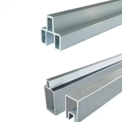 Online C-Wood Zelfbouw schutting composiet Modular antraciet - blank alu accessoires (180 x 200 cm)