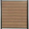 Online C-Wood Zelfbouw schutting composiet Modular teak - antraciet alu accessoires (180 x 200 cm)