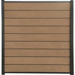 Online C-Wood Zelfbouw schutting composiet Modular teak - antraciet alu accessoires (180 x 200 cm)