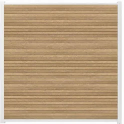 Clearance C-Wood Zelfbouw schutting composiet Rhombus Triple teak - wit alu accessoires (180 x 200 cm)