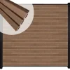 New C-Wood Zelfbouw schutting composiet Rhombus Triple bruin gevlamd - zwart alu accessoires (180 x 180 cm)