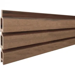 New C-Wood Zelfbouw schutting composiet Rhombus Triple bruin gevlamd - zwart alu accessoires (180 x 180 cm)