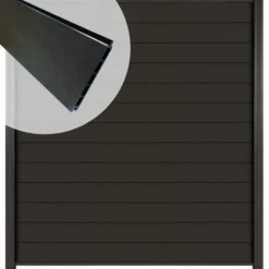 Hot C-Wood Zelfbouw schutting composiet Mix & Match antraciet - antraciet alu accessoires (180 x 200 cm)