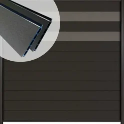 Hot C-Wood Zelfbouw schutting composiet Mix & Match antraciet - antraciet alu accessoires (180 x 200 cm)
