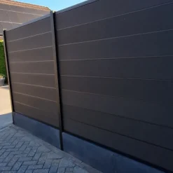 Clearance C-Wood Zelfbouw schutting composiet Modular antraciet - zwart alu accessoires (180 x 180 cm)