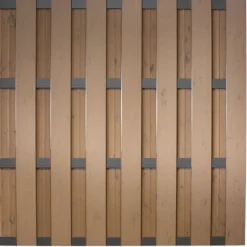 Online C-Wood Zelfbouw schutting composiet Bari bruin gevlamd met antraciet alu accessoires (180 x 180 cm)