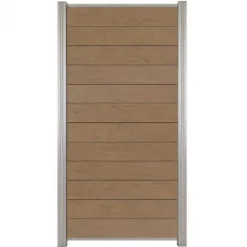 Best C-Wood Zelfbouw schutting composiet Mix & Match bruinvlam - blank alu accessoires (90 x 180 cm)