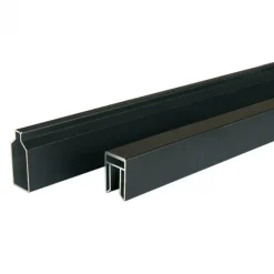 Discount C-Wood Zelfbouw schutting composiet Rhombus Double grijs - zwart alu accessoires (180 x 200 cm)