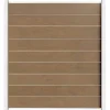 C-Wood Zelfbouw schutting composiet Modular bruin gevlamd - wit alu accessoires (180 x 200 cm)
